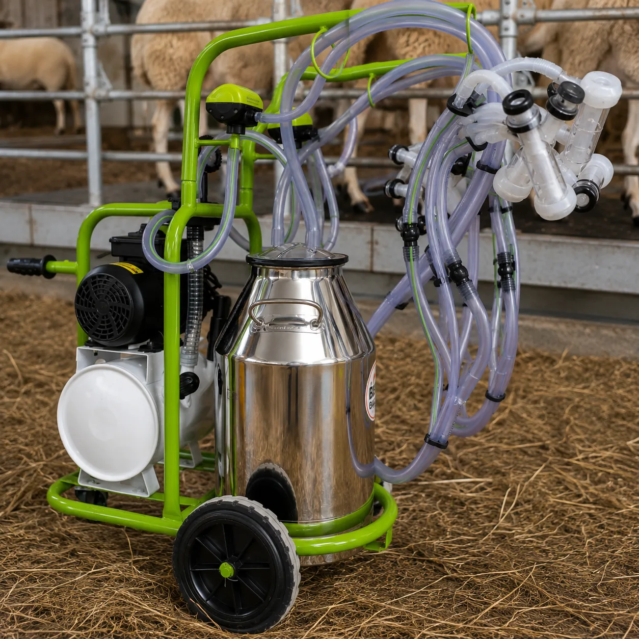 Aparat de muls oi ProMilk, 4 posturi, bidon 40L inox, pahare plastic, 250 l/min, 0,55 kW