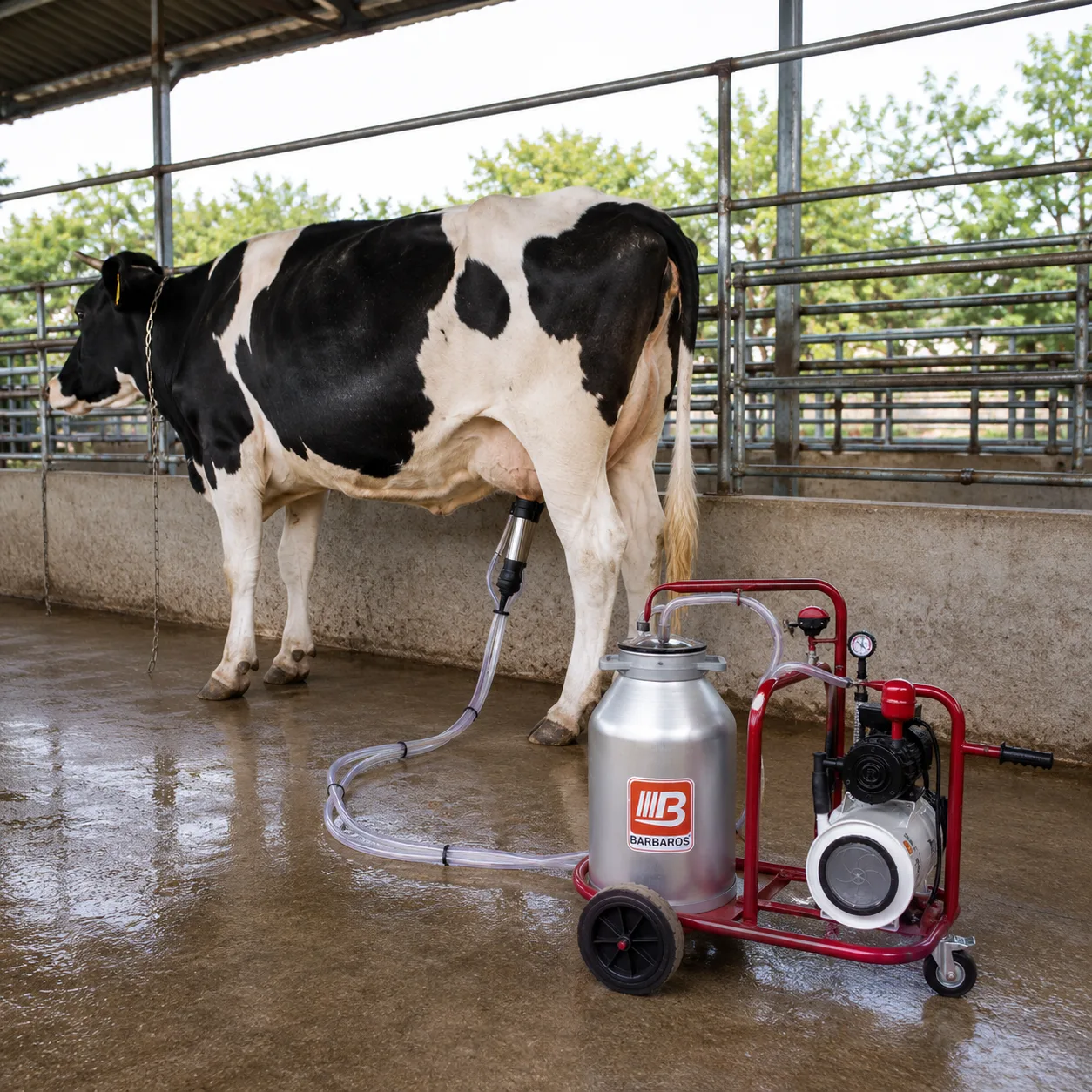 Aparat de muls vaci cu tanc vacuum ProMilk, 1 post, bidon 40L aluminiu