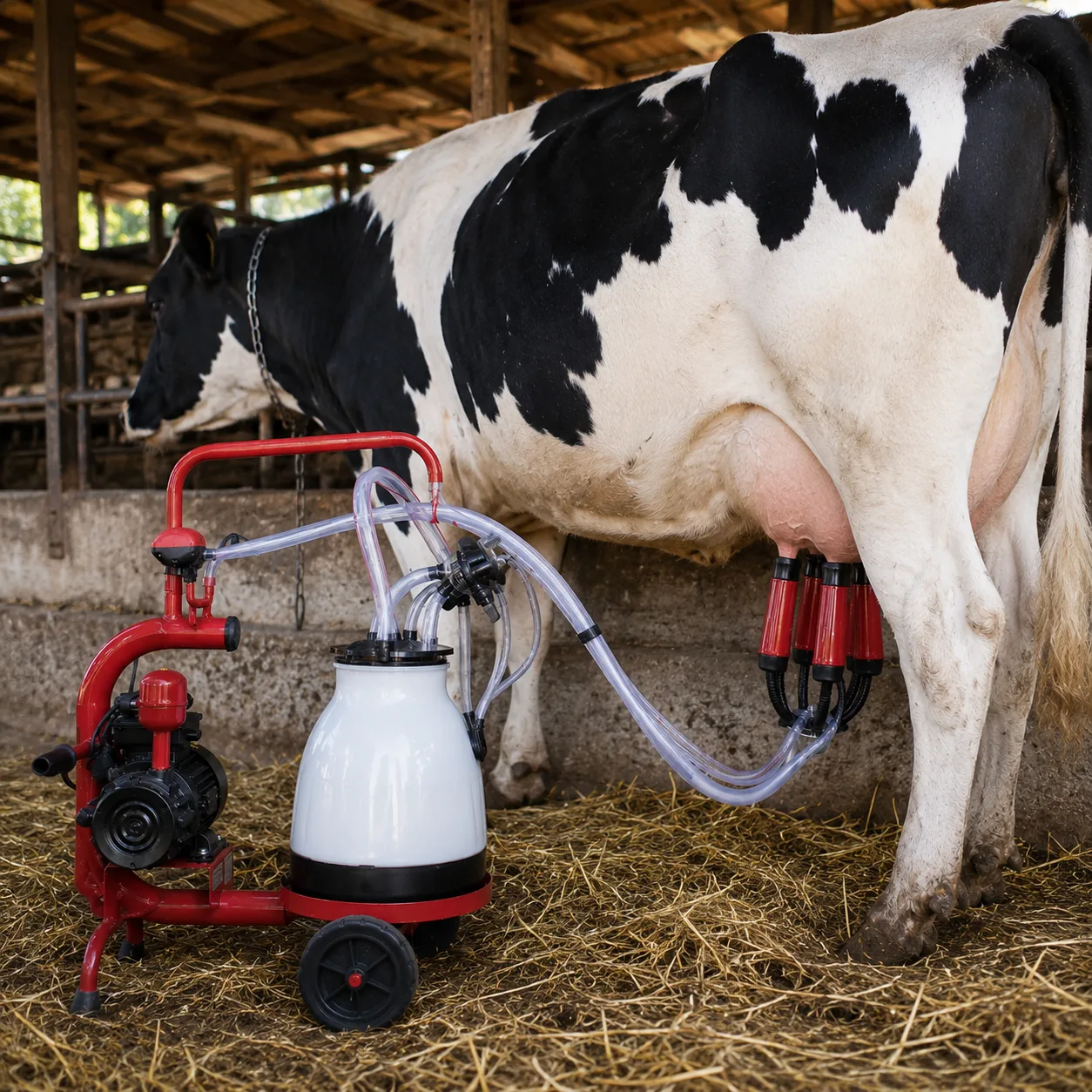 Aparat de muls vaci ProMilk, 1 post, bidon 20L plastic, pahare plastic