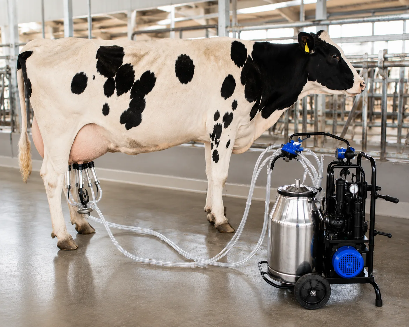 Aparat de muls vaci cu tanc vacuum ProMilk, 1 post, bidon 40L inox