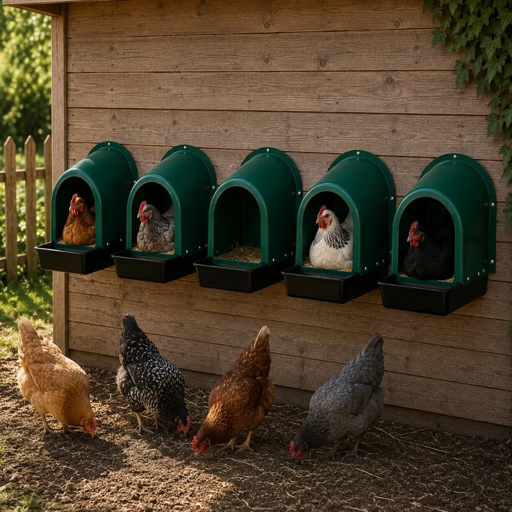 Cuibar pentru pasari ALDO verde – set 5 bucati cu colector de oua
