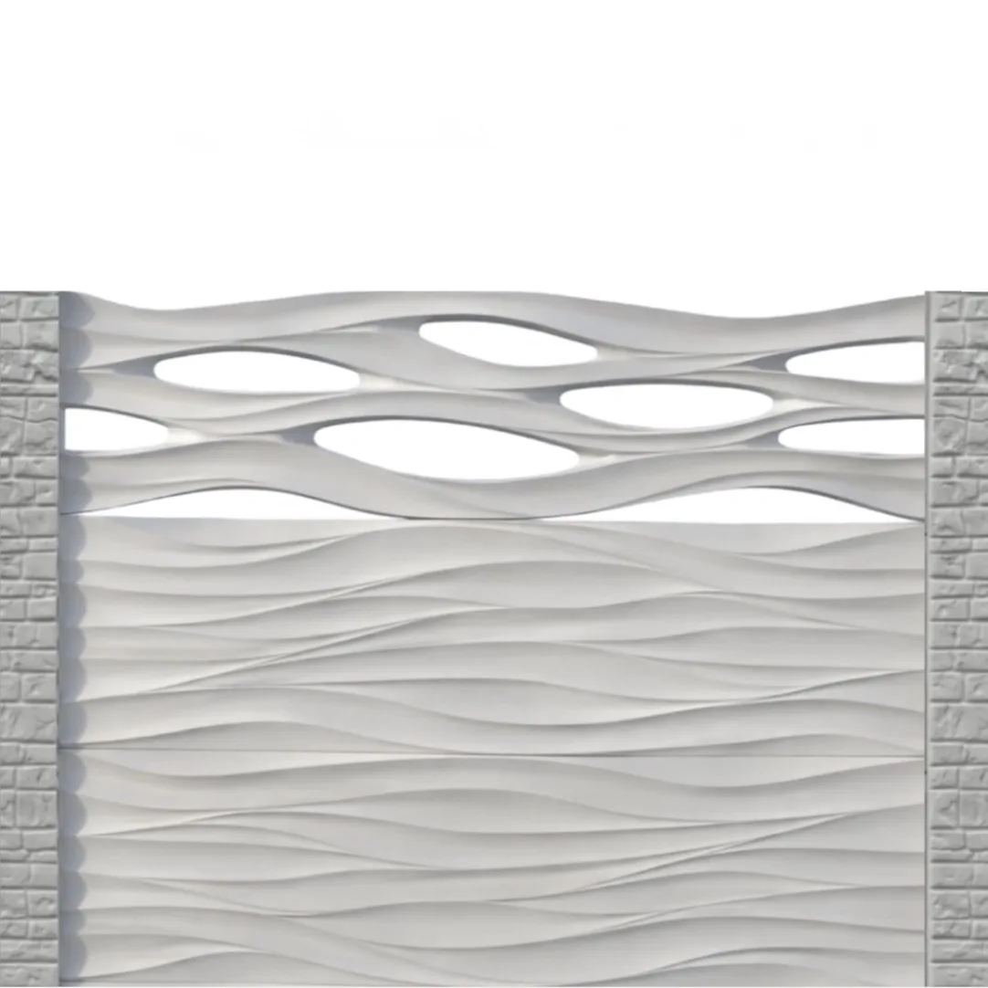 Gard beton Flux inaltime 1,5 m, cu stalpi cu model