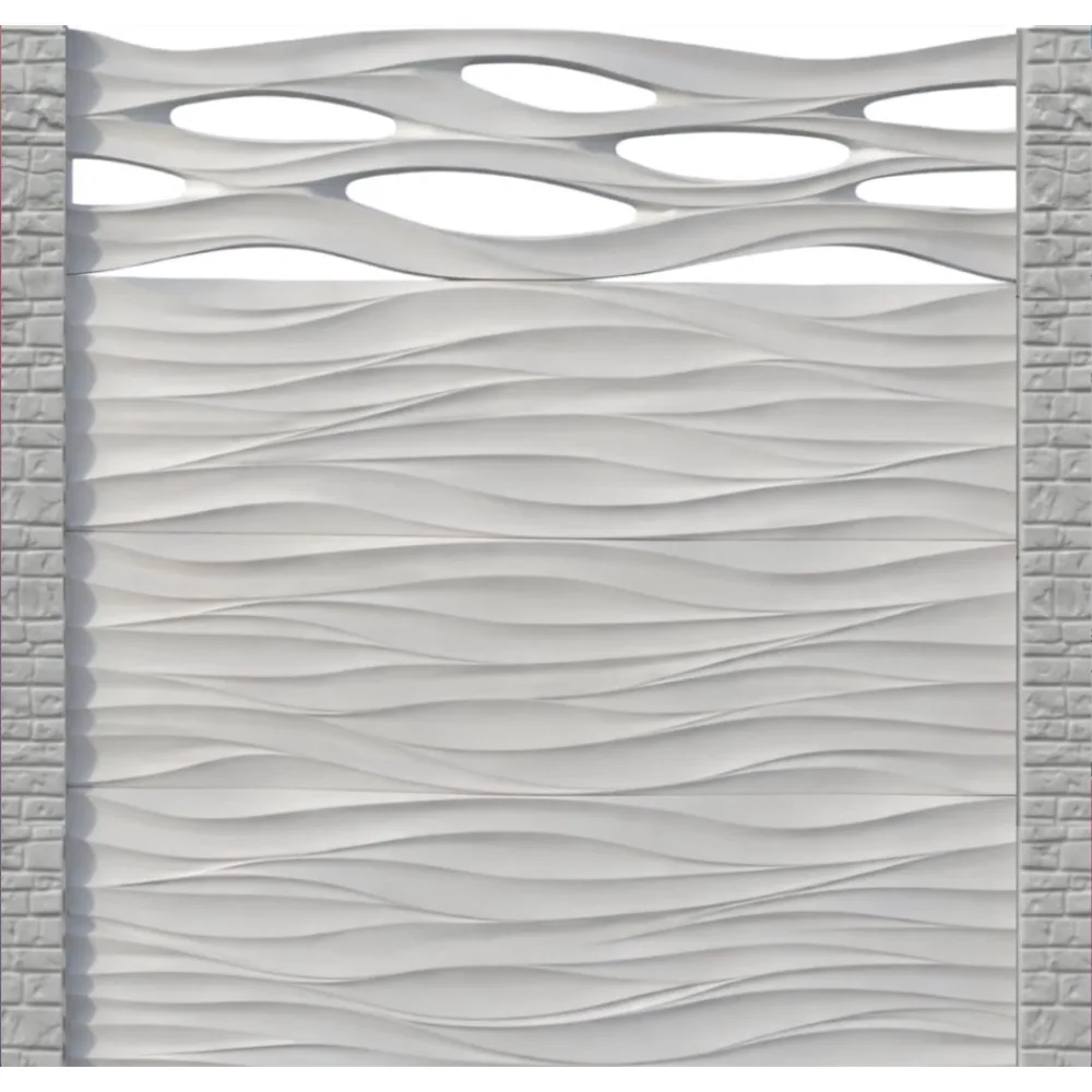 Gard beton Flux inaltime 2 m, cu stalpi cu model