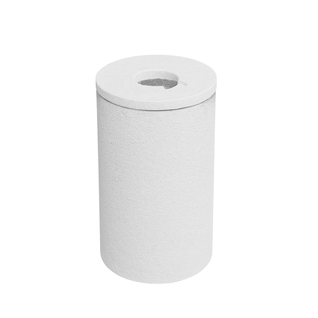 Cos de gunoi stradal din beton cu aspect de marmura alba 43×79 cm Bronx +capac marmura
