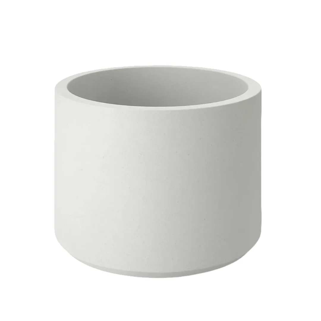 Jardiniera rotunda din beton cu aspect de marmura alba D 104 x 100 cm Fresia
