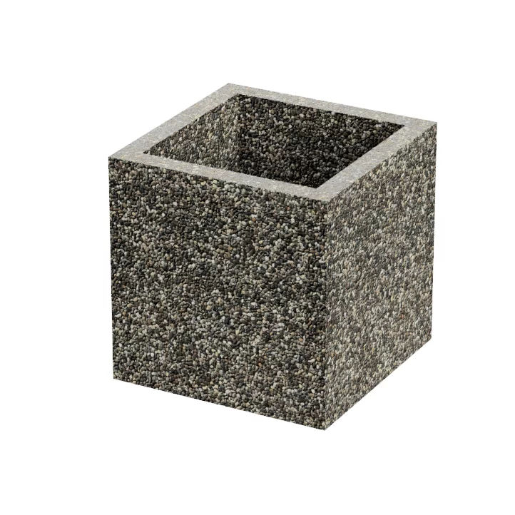 Jardiniera patrata din beton cu aspect de piatra naturala 100 x 100 cm Jazmin
