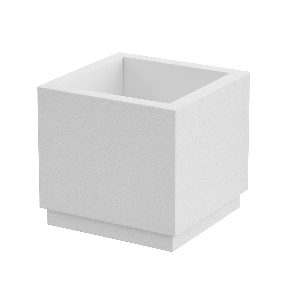 Jardiniera patrata din beton cu aspect de marmura alba 86×86 x 80-100 cm Azalea
