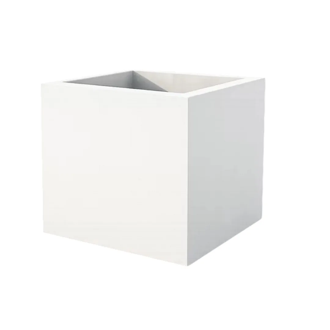 Jardiniera patrata din beton cu aspect de marmura alba 140×140 x 100 cm Girasol