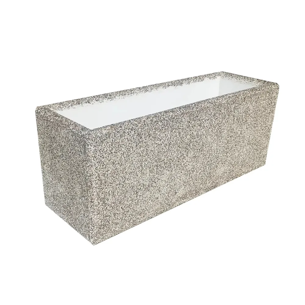Jardiniera alba cu piatra naturala Petunia 150x50x60 cm