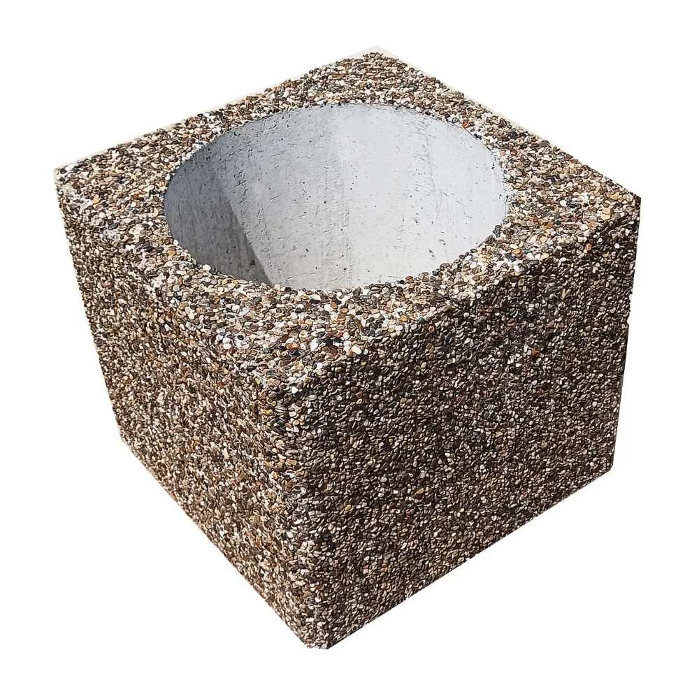 Ghiveci din beton cu aspect de piatra naturala patrat Range