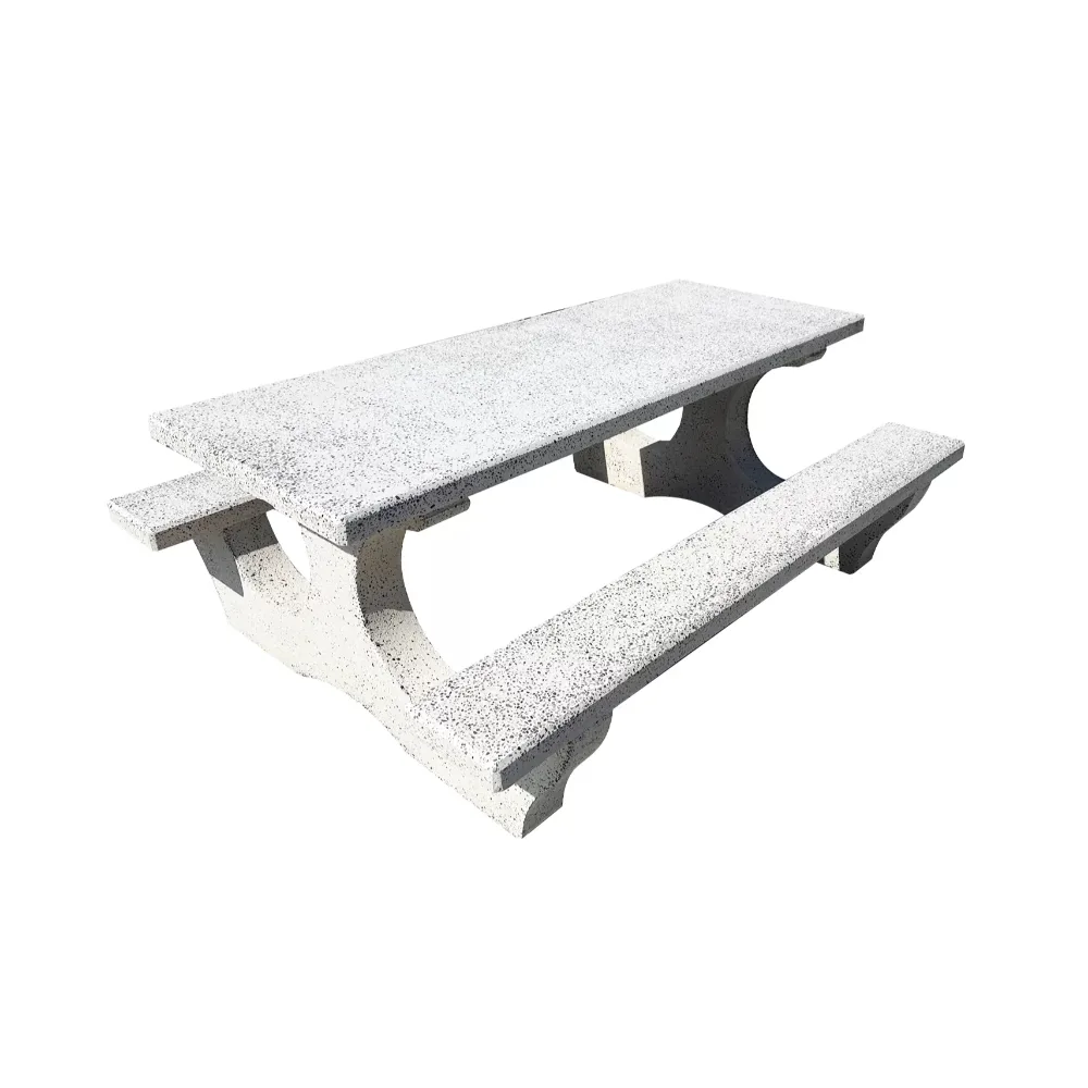 Set masa cu banci din marmura alba slefuita Armonie 190 cm