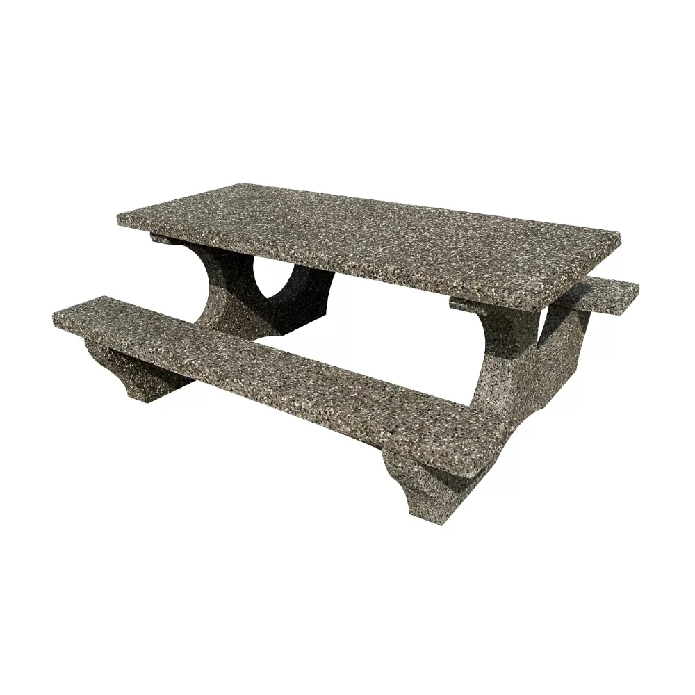 Set masa din beton cu banci aspect piatra naturala Master 190 cm