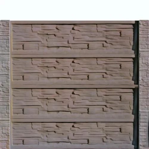 Gard betonCompact Larsen inaltime 2 m, cu stalpi cu model