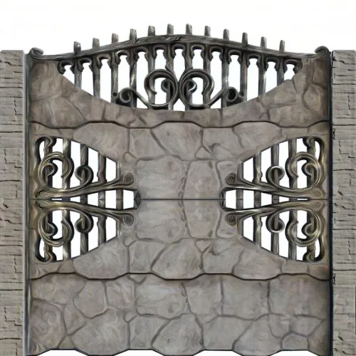 Panou gard beton Hidra 3 inaltime 2 m, cu stalpi cu model