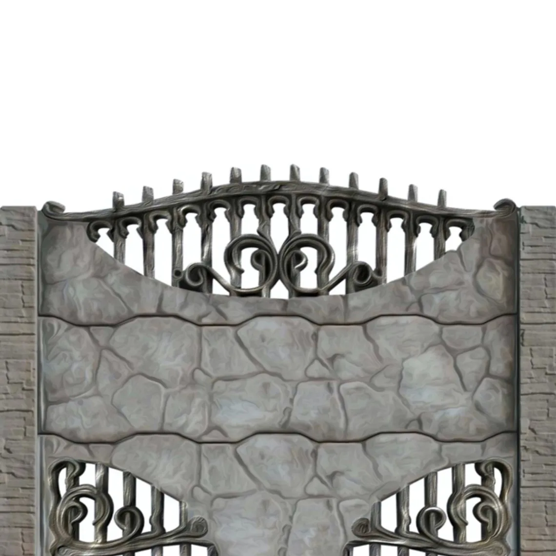 Gard beton Hidra 2 inaltime 1,5 m, cu stalpi cu model