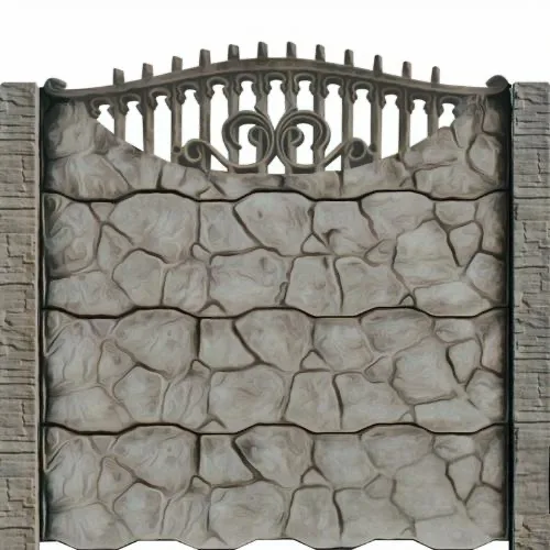 Gard beton Hidra inaltime 2 m, cu stalpi cu model