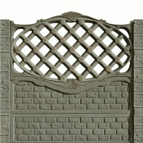 Gard beton Pluto 2 inaltime 2 m, cu stalpi cu model