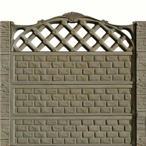 Gard beton Pluto inaltime 2 m, cu stalpi cu model