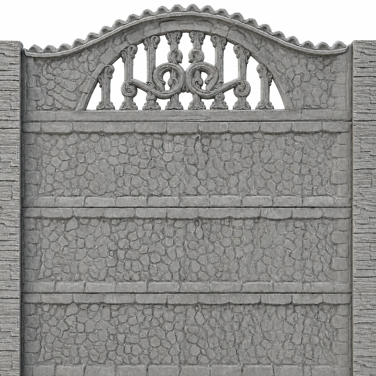 Panou gard beton Eris inaltime 2 m, cu stalpi cu model