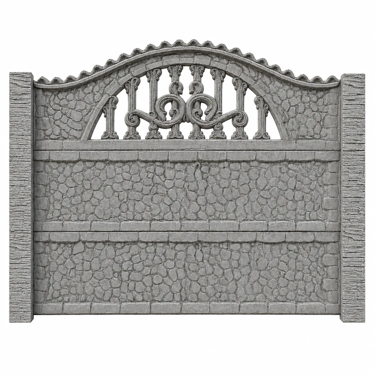 Panou gard beton Eris inaltime 1,5 m, cu stalpi cu model