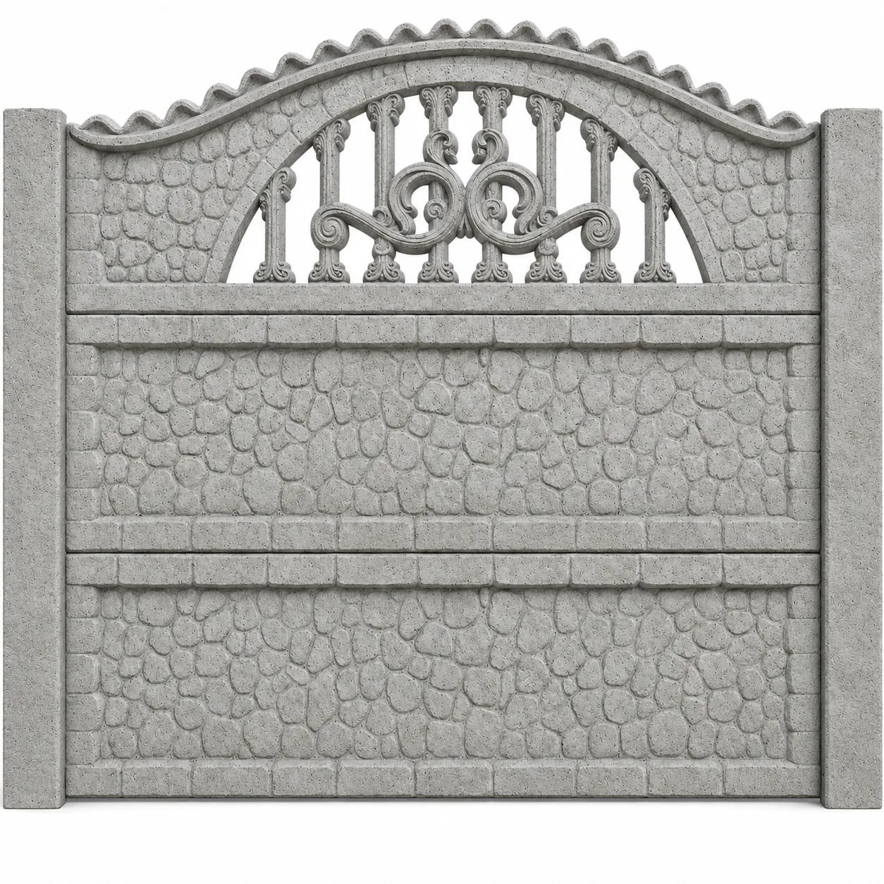 Panou gard beton Eris inaltime 1,5 m, cu stalpi drepti