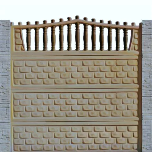 Gard beton Jupiter inaltime 2 m, cu stalpi cu model
