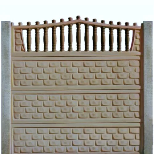 Gard beton Jupiter inaltime 2 m, cu stalpi drepti