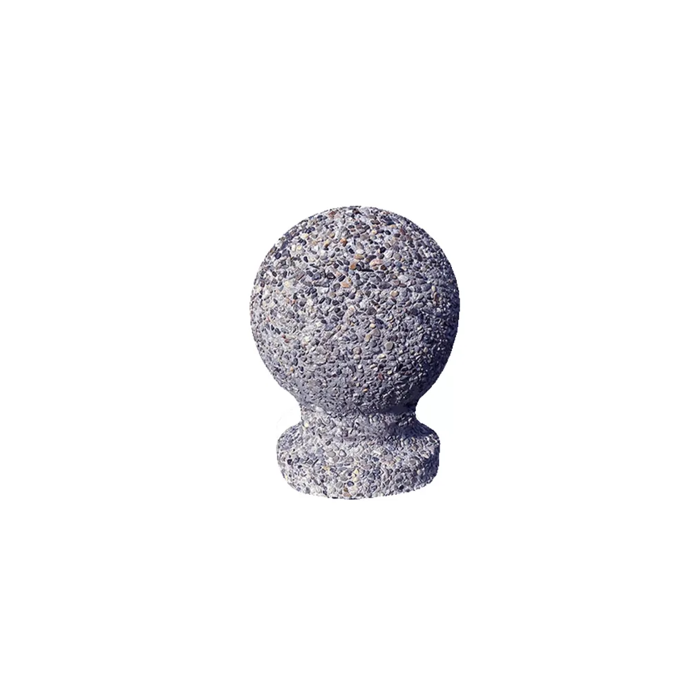 Bolard sferic 25 cm cu picior din beton cu piatra naturala Maryland